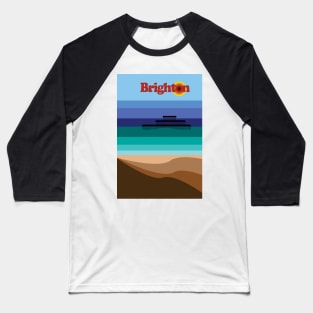 Brighton Beach and West Pier, Sussex Coast Art Baseball T-Shirt